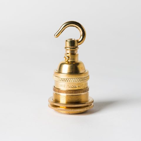 E26 UL Lampholder with hook (USA ONLY) - Brass