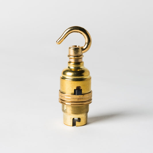 Switched Bayonet Period Lampholder with hook - All Colours - Enamel Shades
