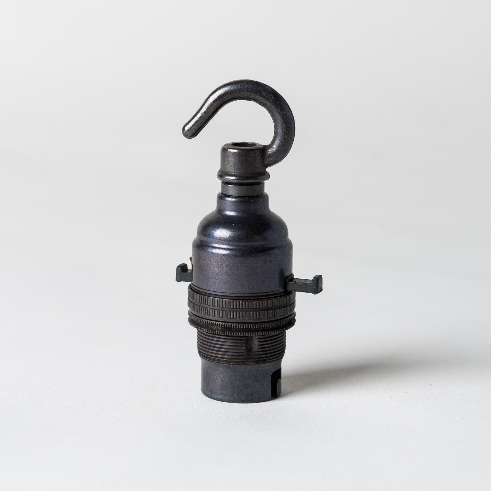 Switched Bayonet Period Lampholder with hook - Bronze - Enamel Shades