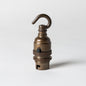 Switched Bayonet Period Lampholder with hook - Old English Brass - Enamel Shades