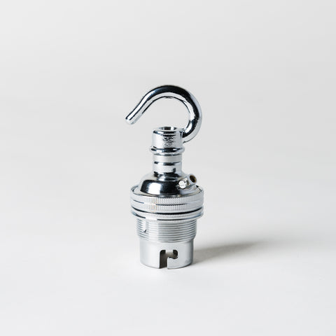 Bayonet Period Lampholder with hook - Chrome
