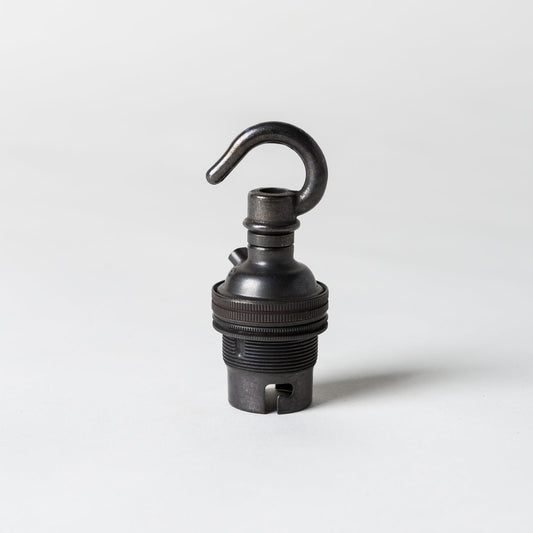 Bayonet Period Lampholder with hook - Bronze - Enamel Shades