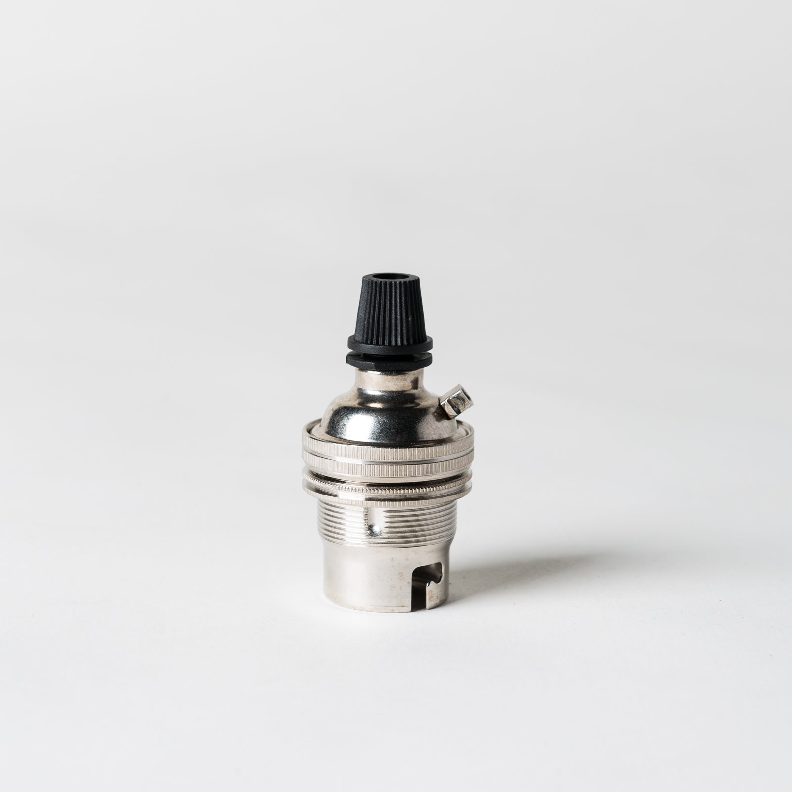 Bayonet Period Lampholder with grip - Nickel - Enamel Shades