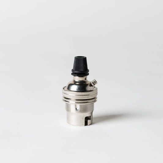 Bayonet Period Lampholder with grip - Nickel - Enamel Shades