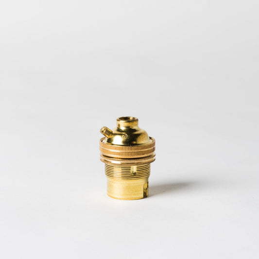 Bayonet Brass Period Lampholder 3/8" BSP Threaded - www.enamelshades.co.uk
