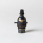 Switched Bayonet Period Lampholder with grip - Brushed Antique - Enamel Shades