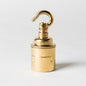 E27 Plain Skirt Lampholder with hook - Brass - www.enamelshades.co.uk