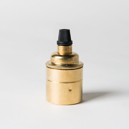 E27 Plain Skirt Lampholder with grip - Brass - www.enamelshades.co.uk