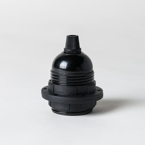 E27 Black Plastic Wide Ring Lampholder with grip