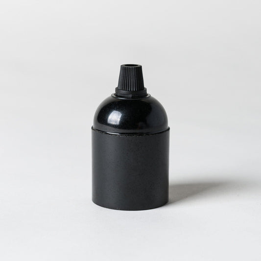 E26 UL Black Plain Skirt Bakelite Lampholder with grip (USA ONLY) - Enamel Shades