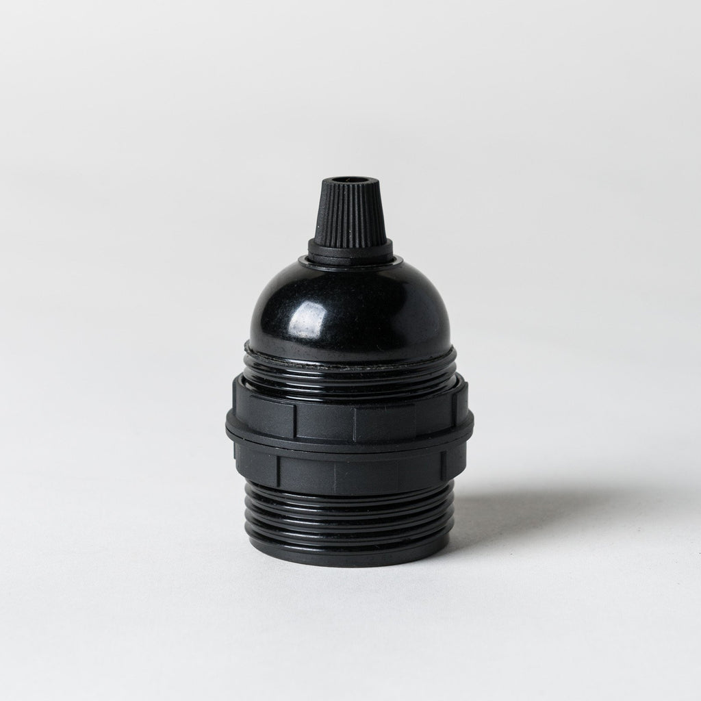 E27 Black Plastic Lampholder with grip
