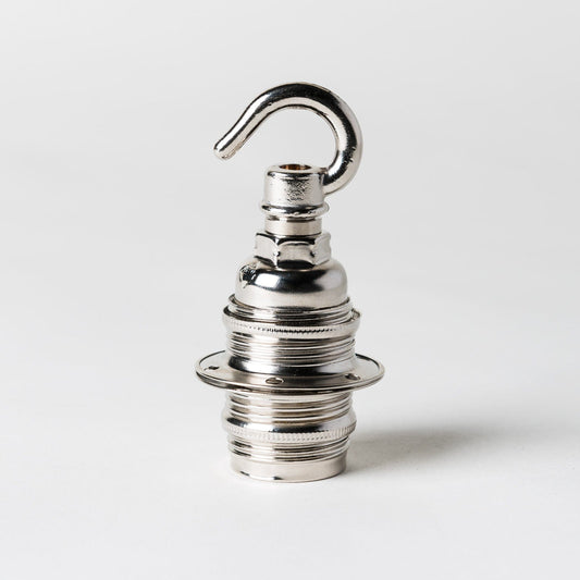 E14 Lampholder with hook - Nickel - Enamel Shades