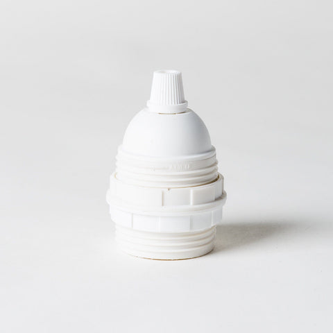 E27 White Plastic Lampholder with grip