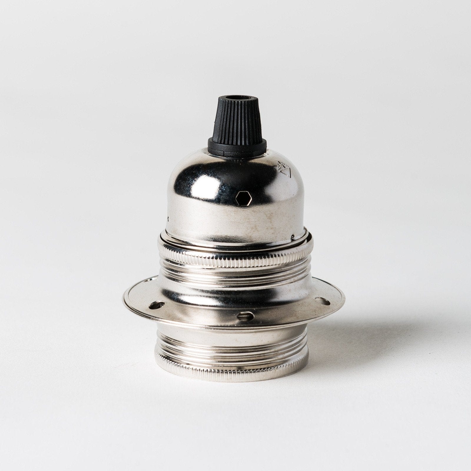 E27 Wide Ring Lampholder with grip - Nickel - Enamel Shades