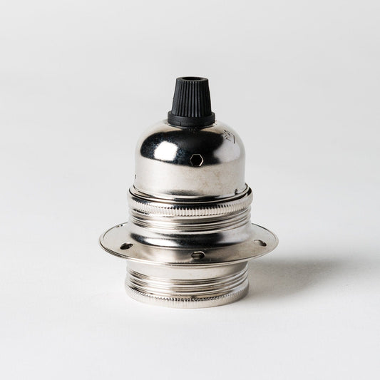 E27 Wide Ring Lampholder with grip - Nickel - Enamel Shades