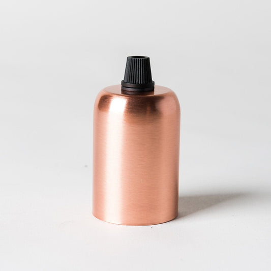 E27 Drop Cap Lampholder - Brushed Copper - www.enamelshades.co.uk