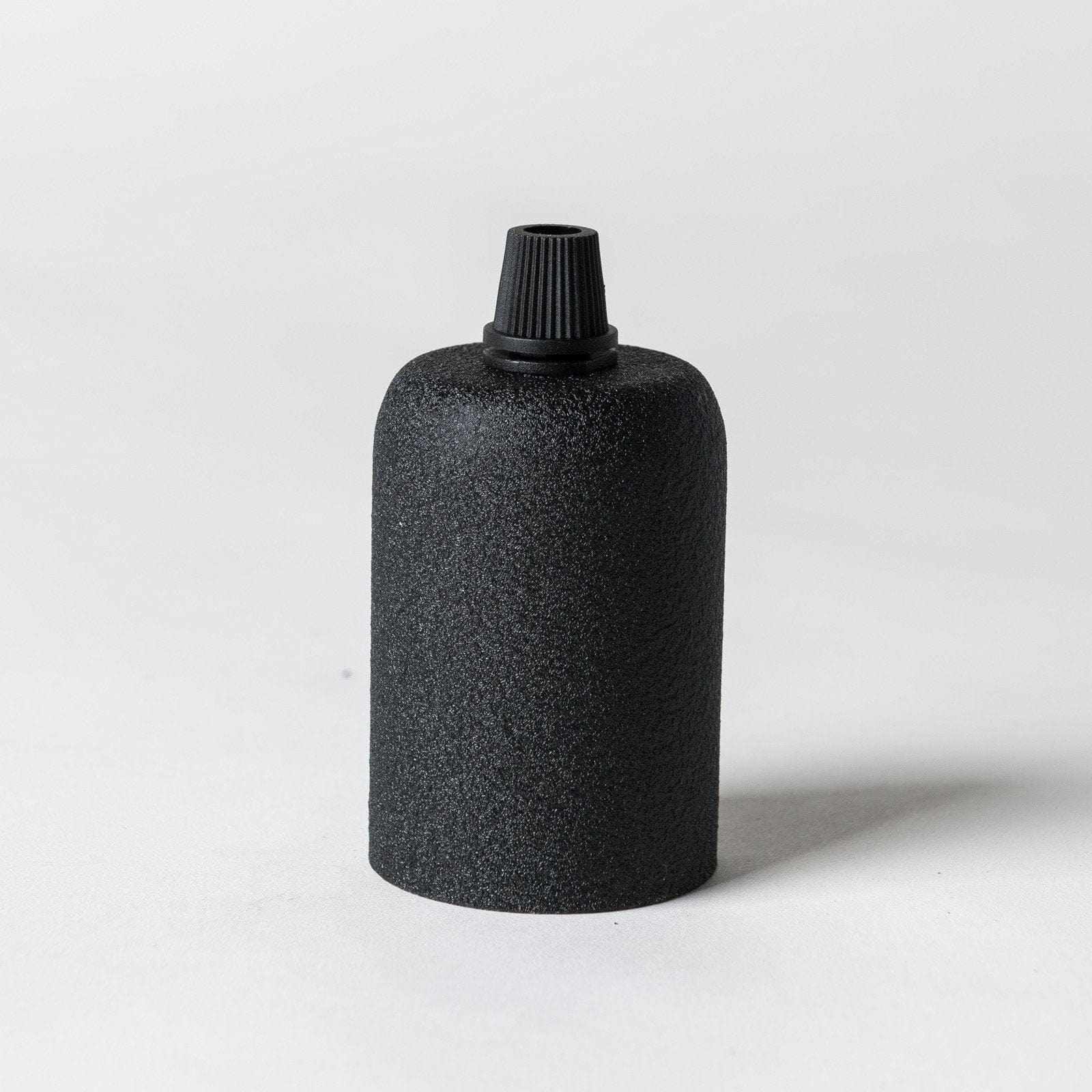 E27 Drop Cap Lampholder - Black Suede - www.enamelshades.co.uk