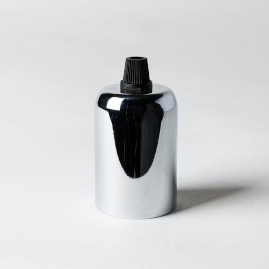 E27 Drop Cap Lampholder - Chrome - www.enamelshades.co.uk