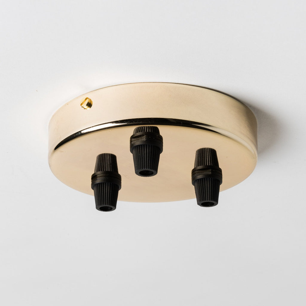 Brass 100mm Ceiling Rose - 3 Outlets