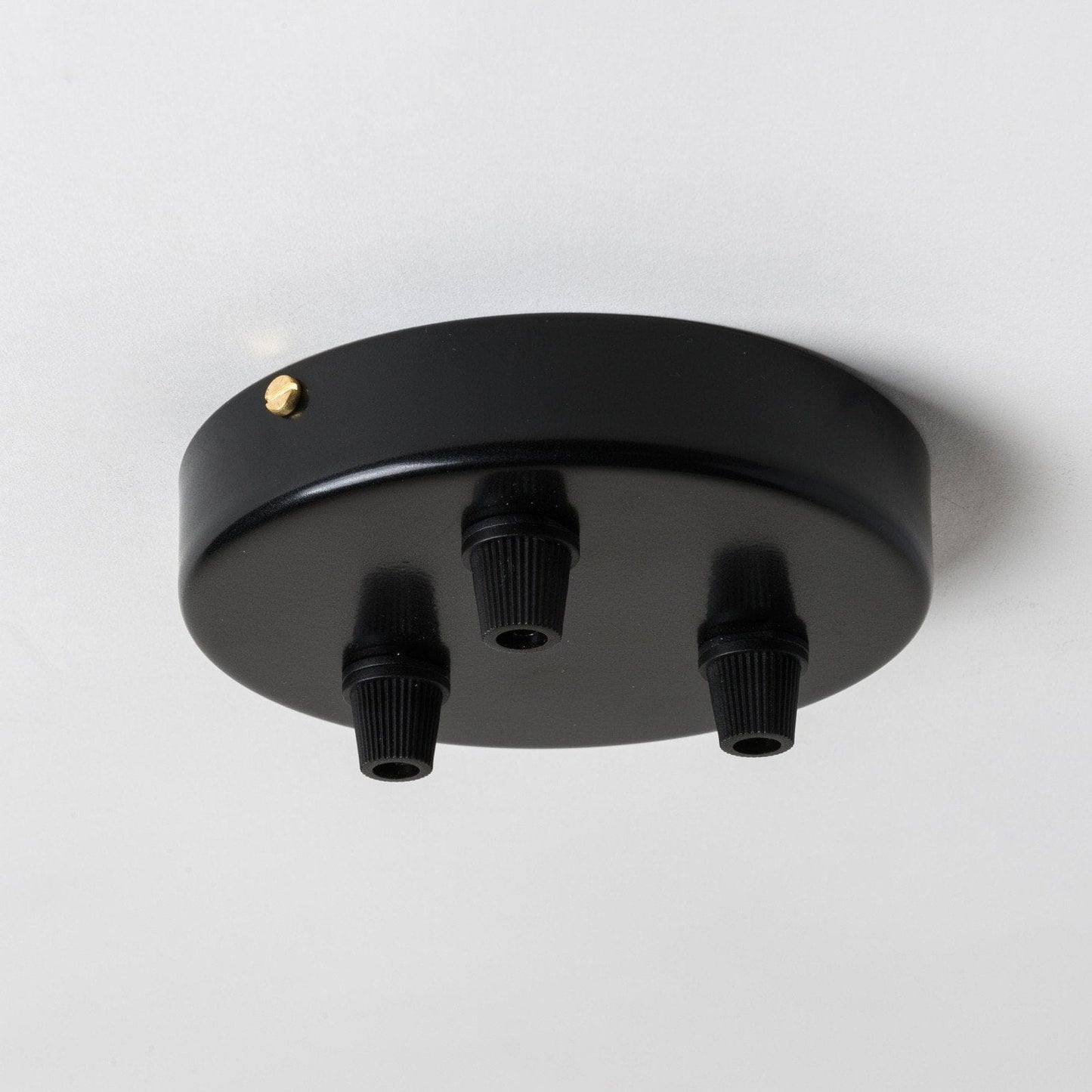 Black Steel 100mm Ceiling Rose - 3 Outlets - Enamel Shades