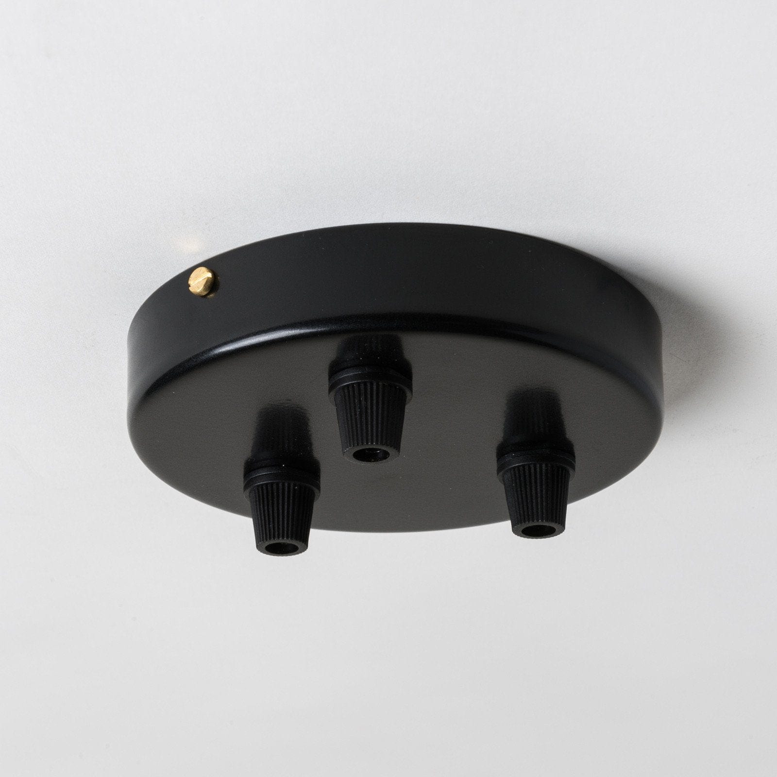 Black Steel 100mm Ceiling Rose - 3 Outlets - Enamel Shades