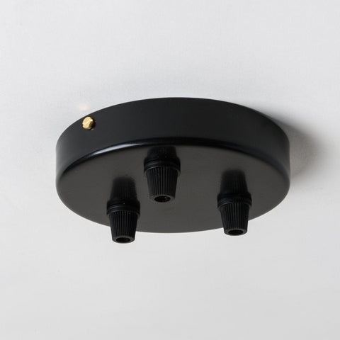 Black Steel 100mm Ceiling Rose - 3 Outlets