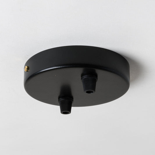 Black Steel 100mm Ceiling Rose - 2 Outlets - Enamel Shades
