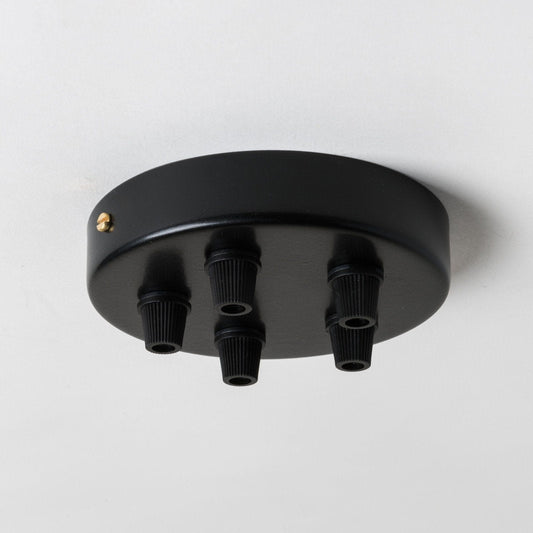 Black Steel 100mm Ceiling Rose - 5 Outlets - Enamel Shades