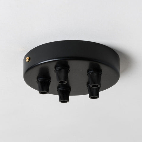 Black Steel 100mm Ceiling Rose - 5 Outlets