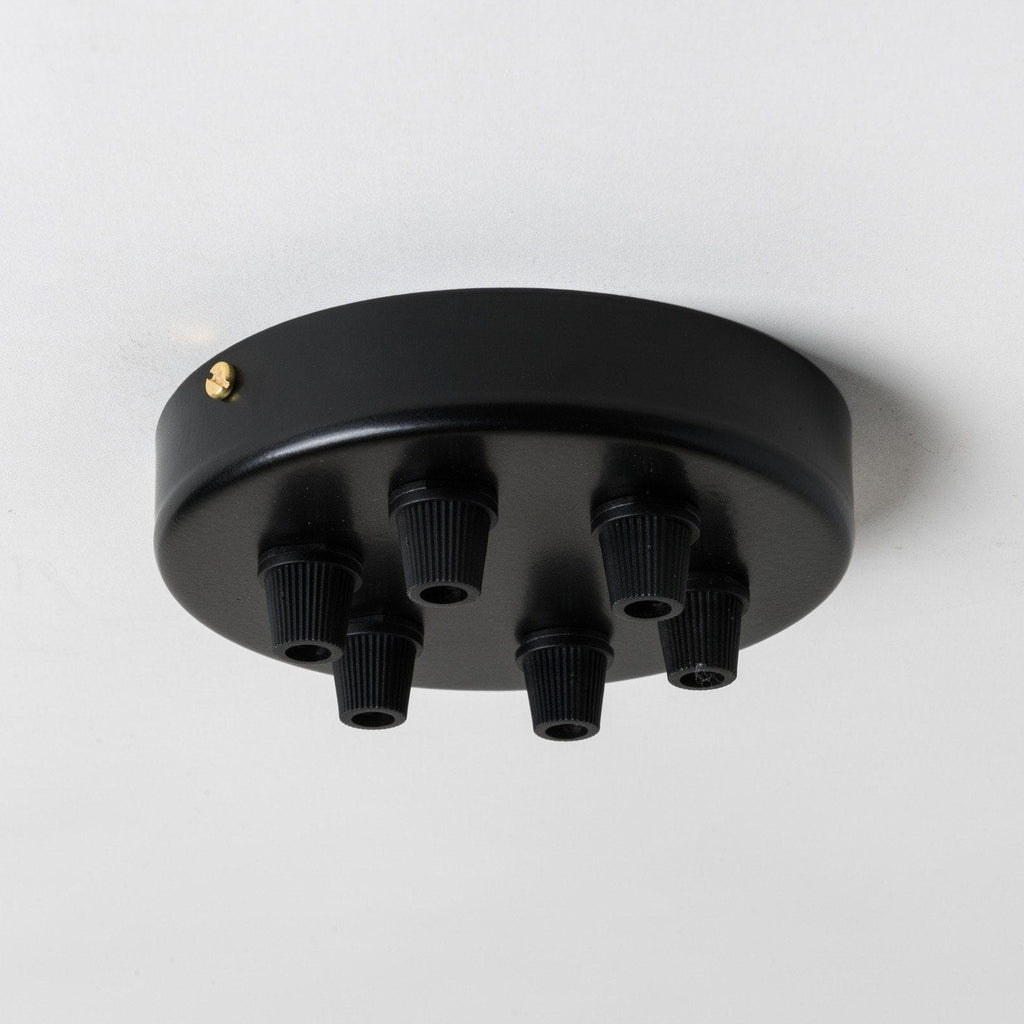 Black Steel 100mm Ceiling Rose - 6 Outlets