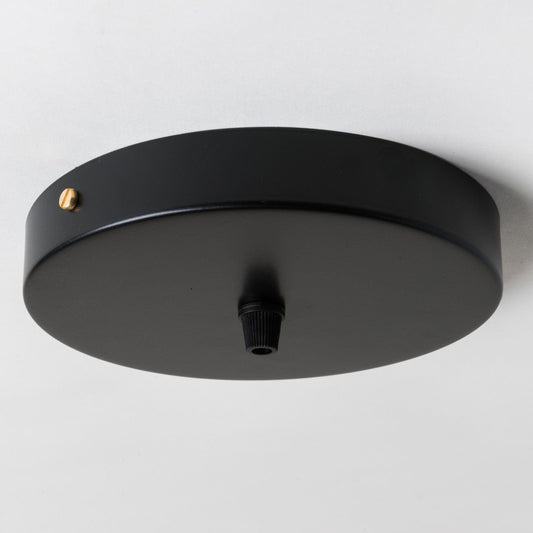 Black Steel Ceiling Rose Large 160mm - 1 Outlet - www.enamelshades.co.uk