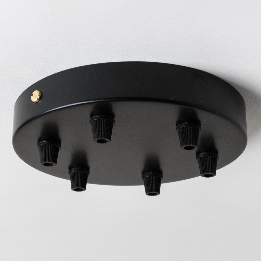 Black Steel Ceiling Rose Large 160mm - 6 Outlets