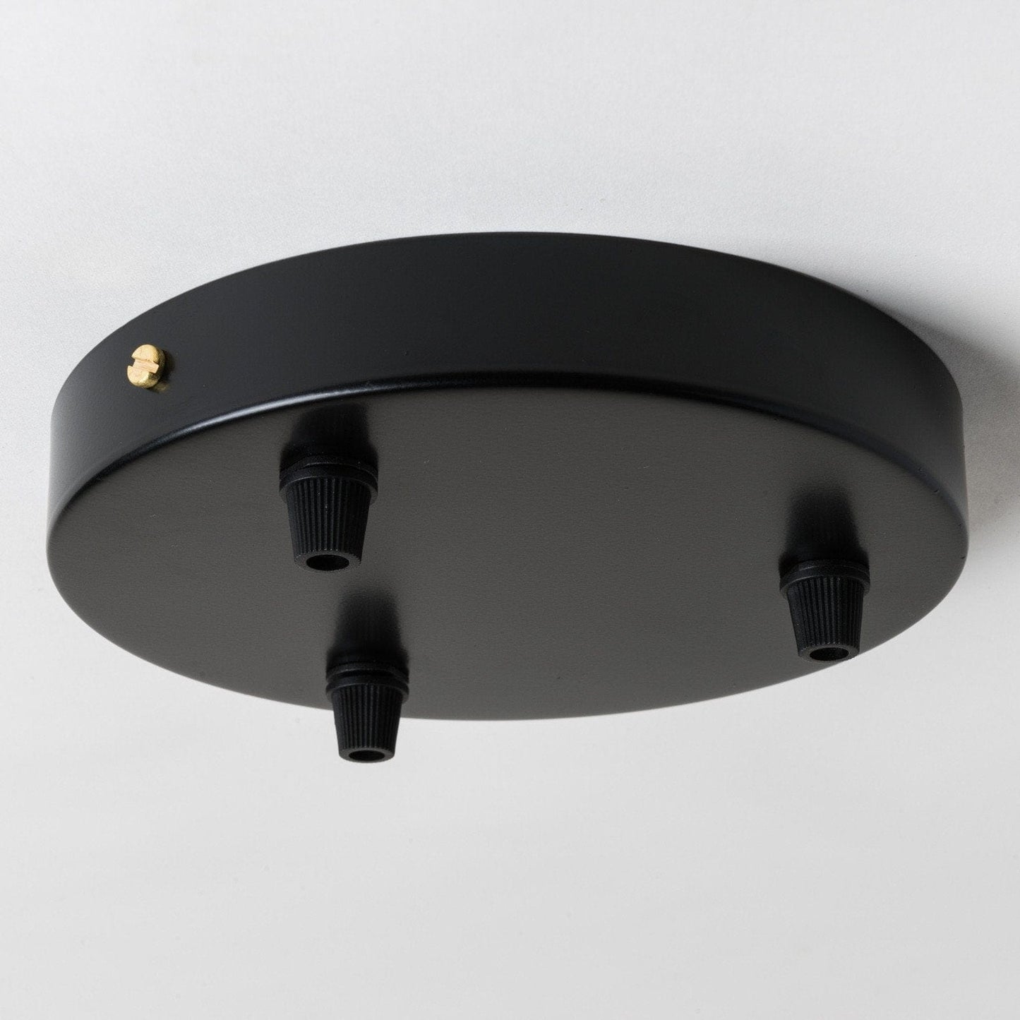 Black Steel Ceiling Rose Large 160mm - 3 Outlets - www.enamelshades.co.uk