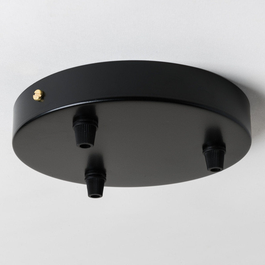 Black Steel Ceiling Rose Large 160mm - 3 Outlets