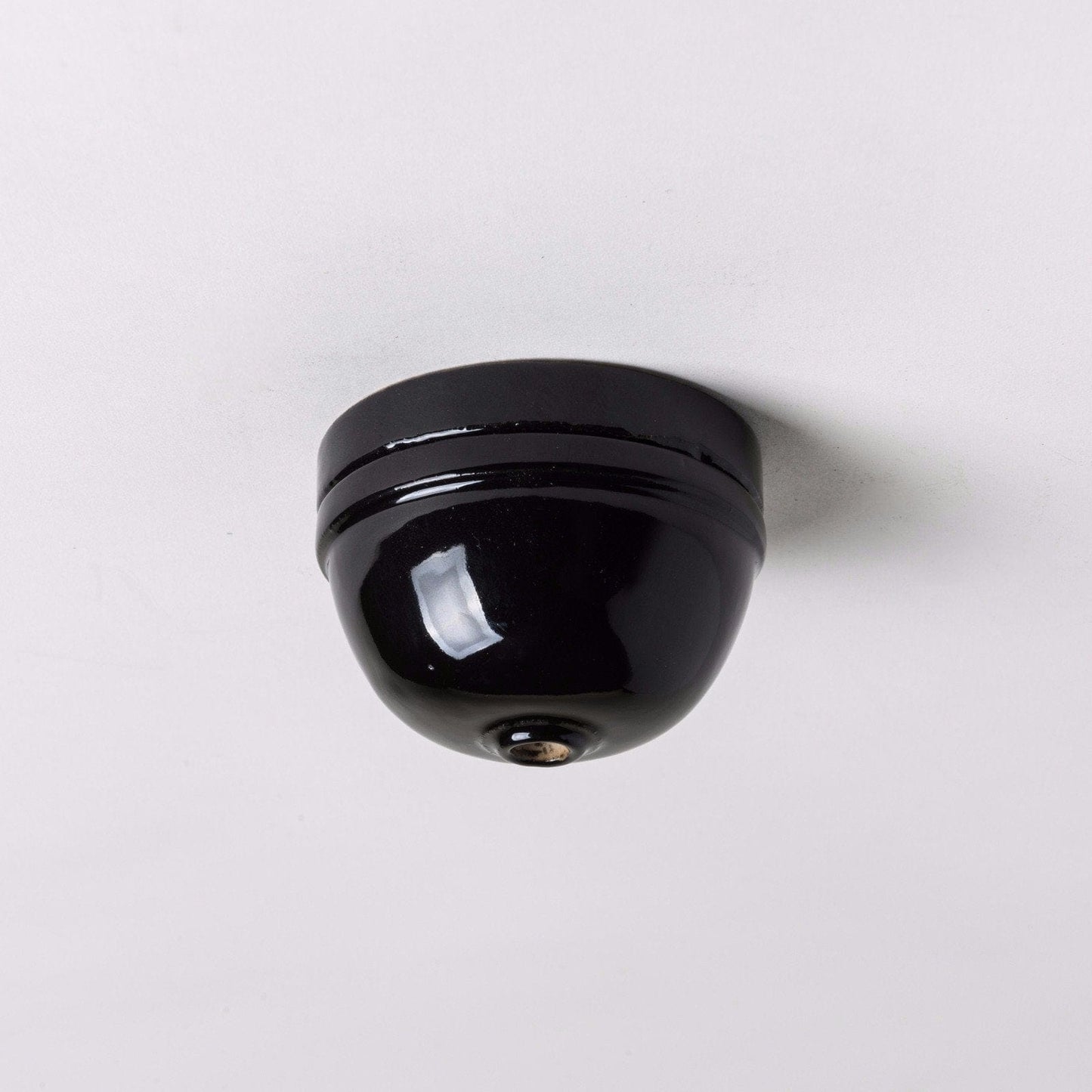 Ceramic Small Dome Ceiling Rose - Black - Enamel Shades