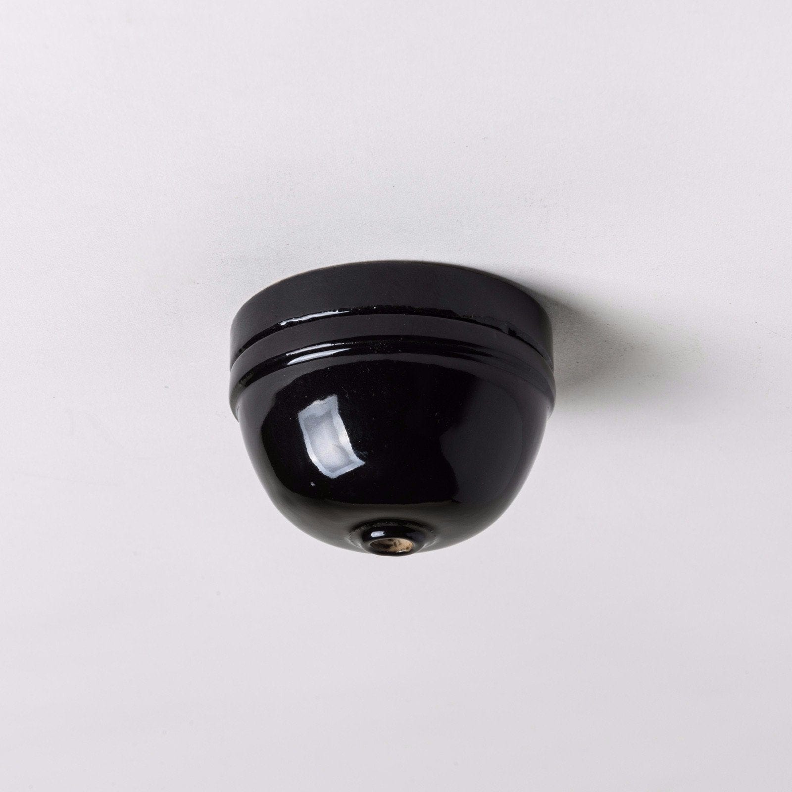Ceramic Small Dome Ceiling Rose - Black - Enamel Shades