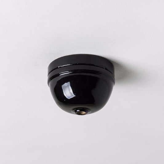 Ceramic Small Dome Ceiling Rose - Black - Enamel Shades