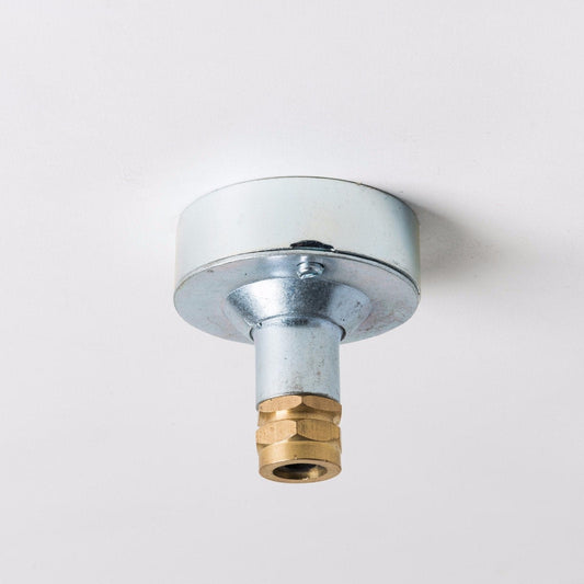 Industrial Ceiling Rose with Brass Gland - Galvanized - Enamel Shades