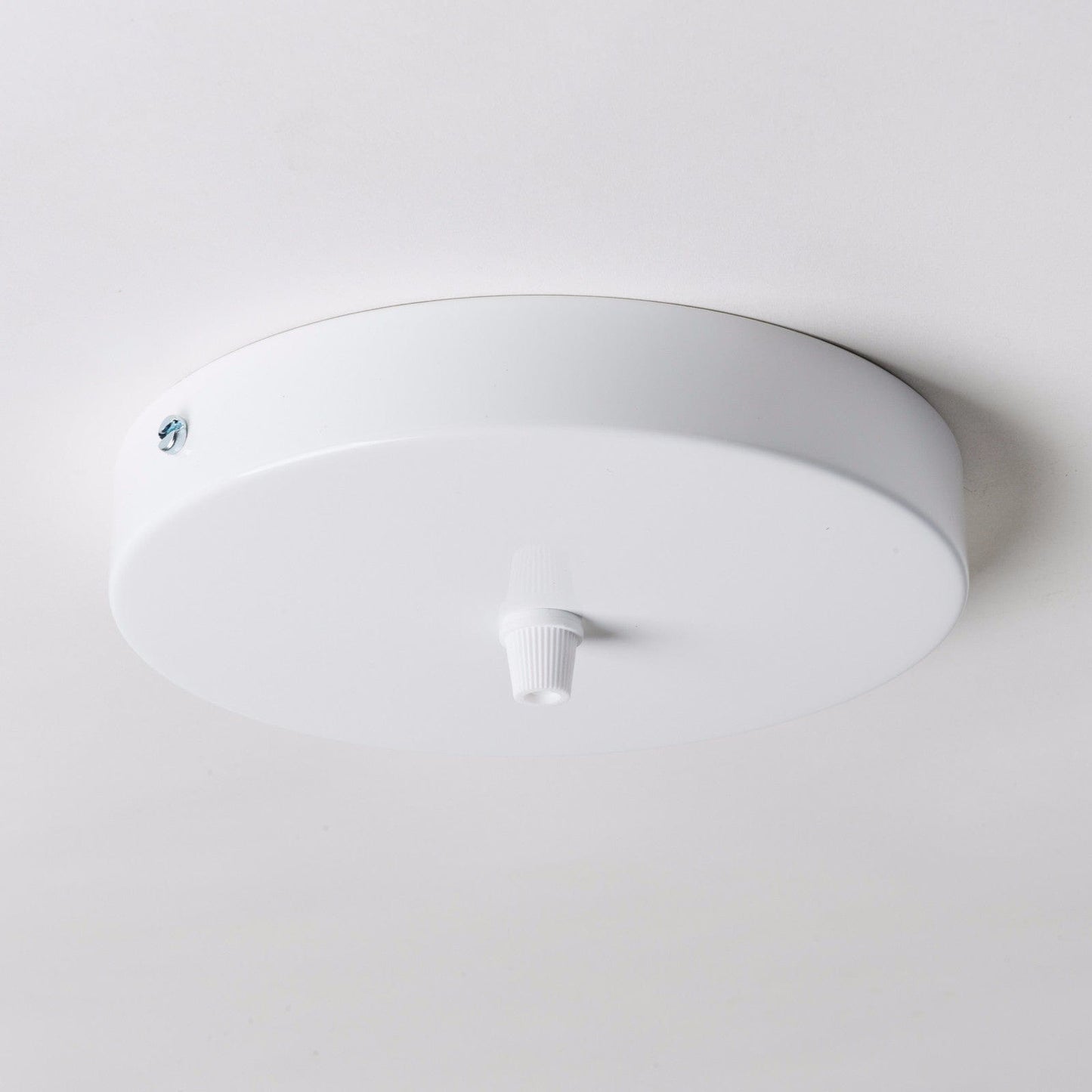 White Steel Ceiling Rose Large 160mm - 1 Outlet - www.enamelshades.co.uk