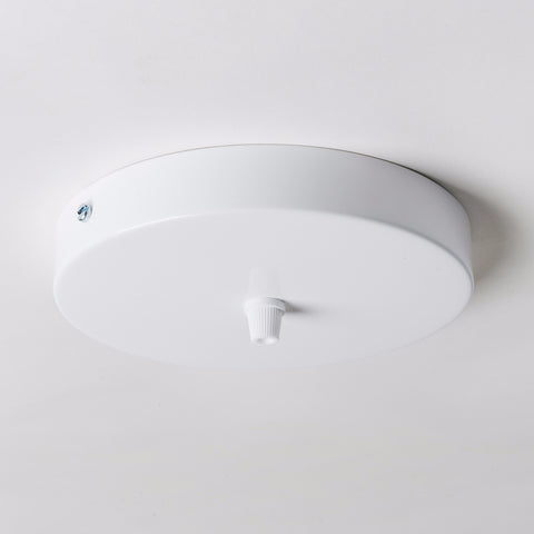 White Steel Ceiling Rose Large 160mm - 1 Outlet