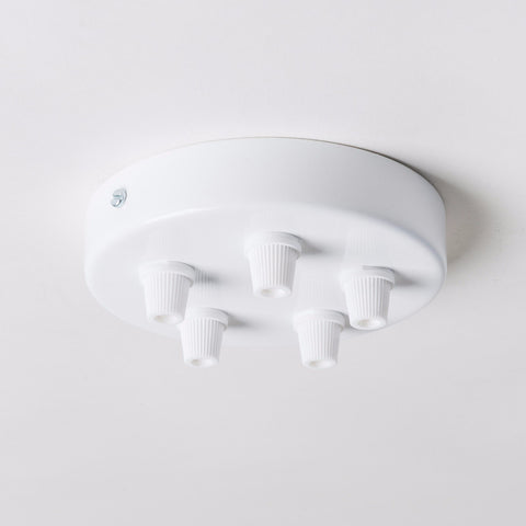 White Steel 100mm Ceiling Rose - 5 Outlets