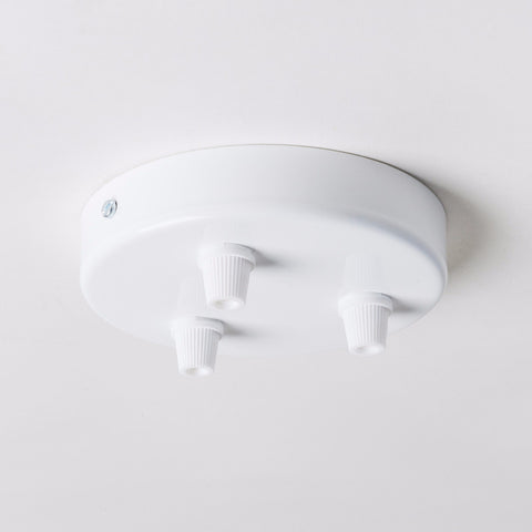 White Steel 100mm Ceiling Rose - 3 Outlets