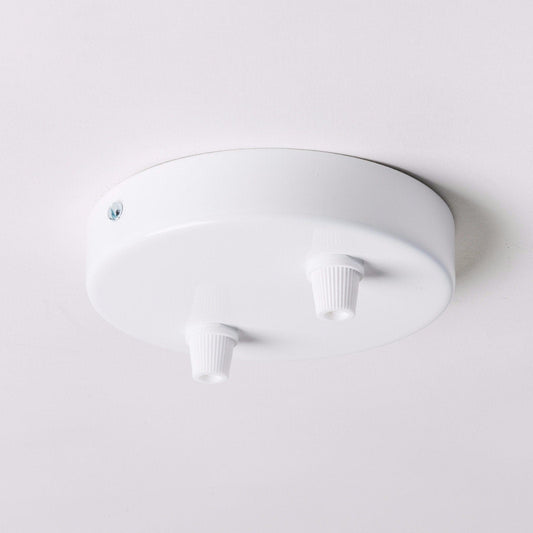 White Steel 100mm Ceiling Rose - 2 Outlets - Enamel Shades