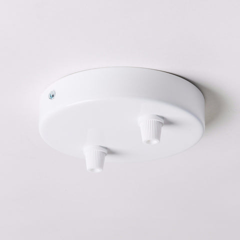 White Steel 100mm Ceiling Rose - 2 Outlets