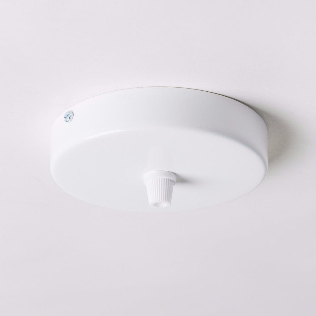 White Steel 100mm Ceiling Rose - 1 Outlet