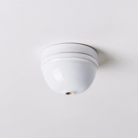 Ceramic Small Dome Ceiling Rose - White - Enamel Shades