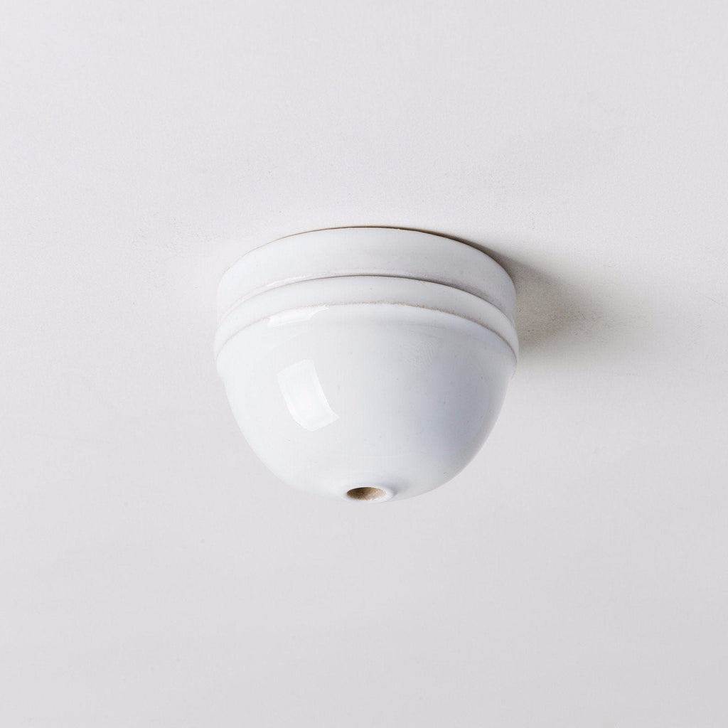 Ceramic Small Dome Ceiling Rose - White