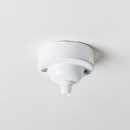 Small Chunky Ceiling Rose - White - Enamel Shades