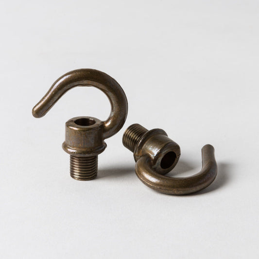 M10 Male Hook Only - Old English Brass - www.enamelshades.co.uk