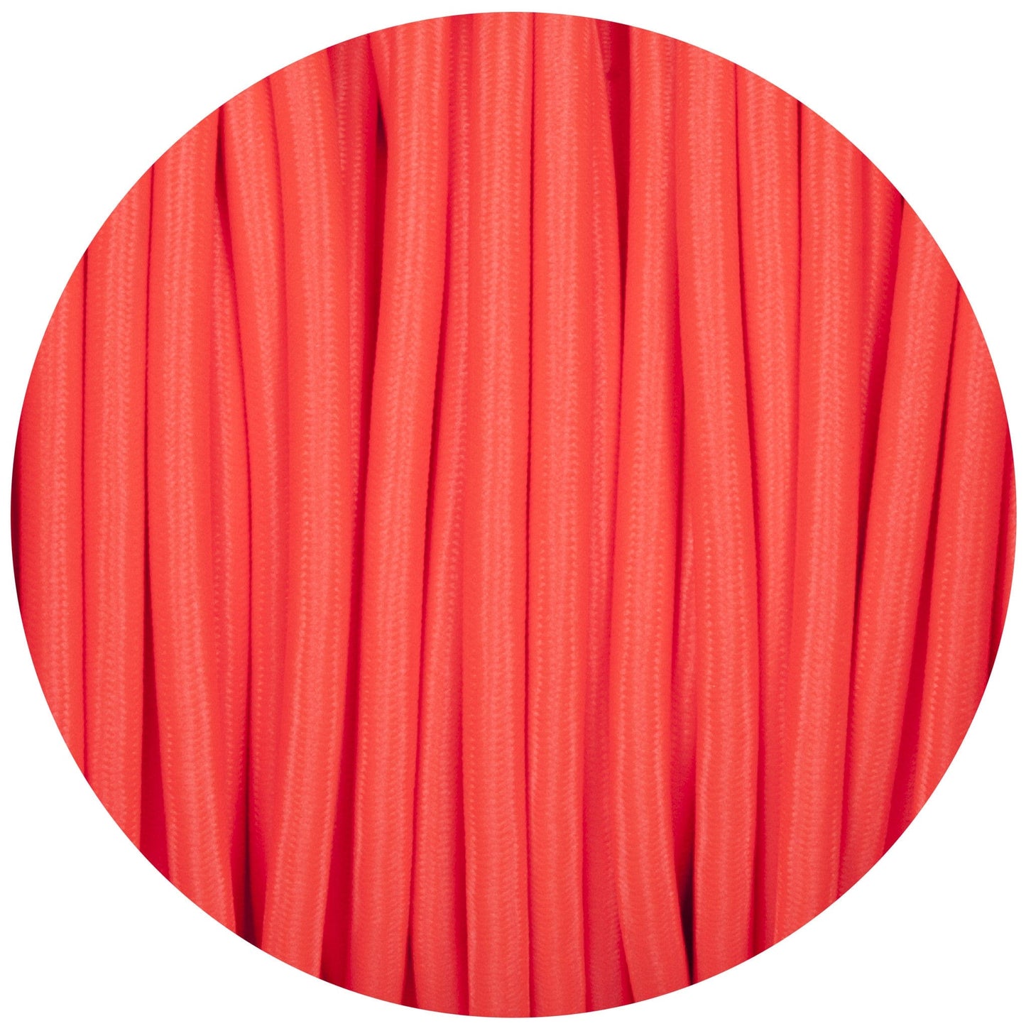 Flouro Pink Round Fabric Braided Cable - Enamel Shades